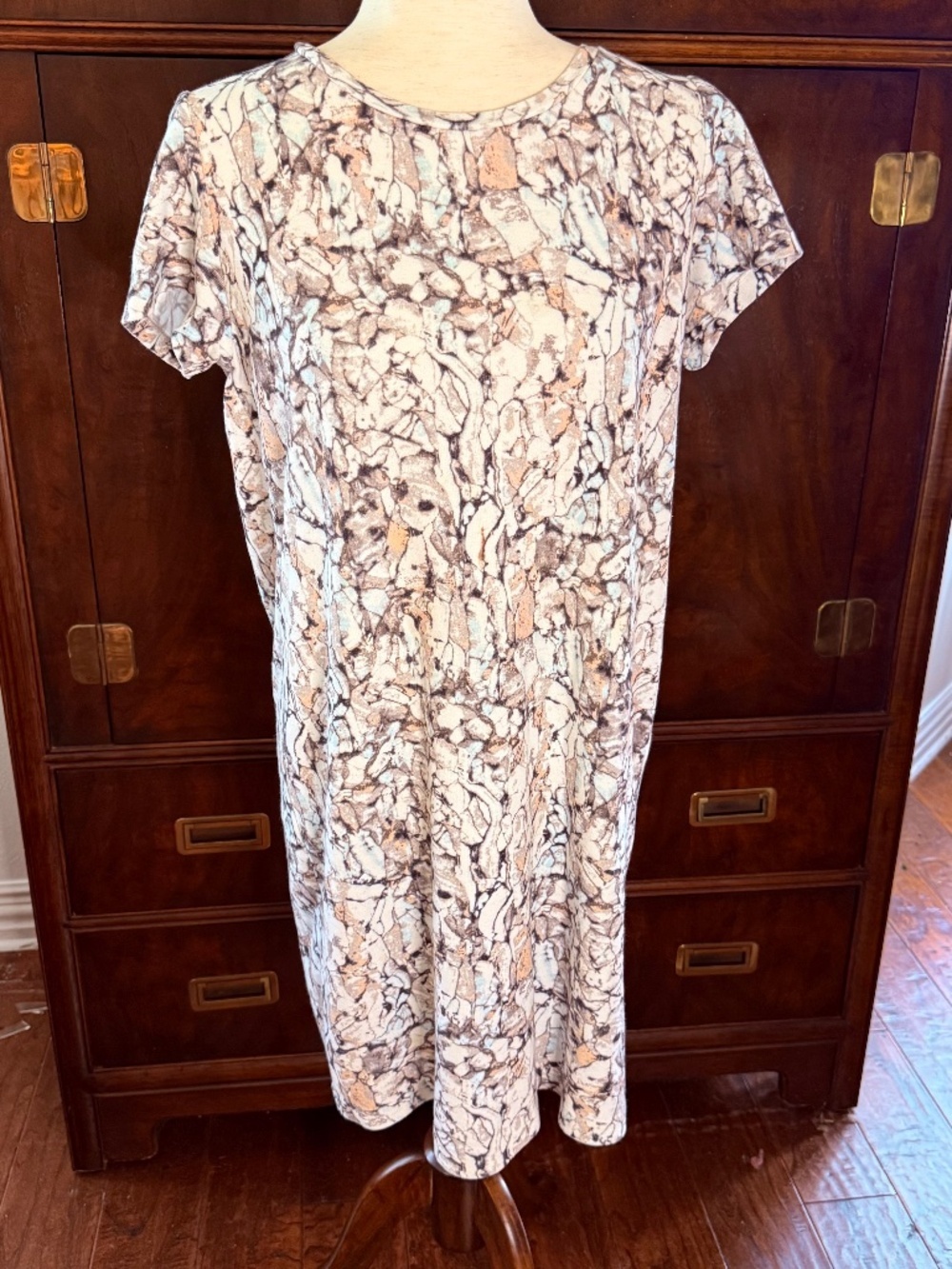 COS - Abstract Marble Short Sleeve Cotton Dress XS
